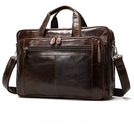 Rossie Viren Vegetable Brown Large Double Zip Briefcase-3