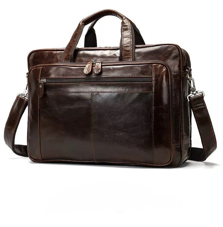 Rossie Viren Vegetable Brown Large Double Zip Briefcase-3