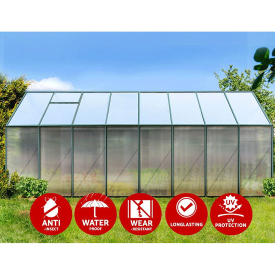 NNEDSZ Aluminium Greenhouse Polycarbonate Green House Garden Shed 5.1x2.44M-4