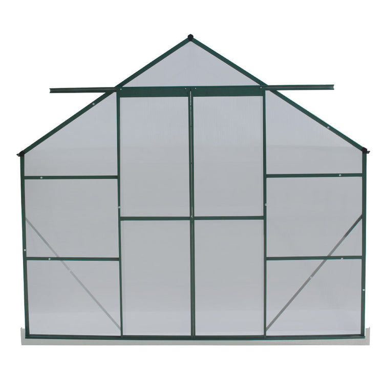 NNEDSZ Greenfingers Greenhouse 6.3x2.44x2.1M Aluminium Polycarbonate Green House Garden Shed-3