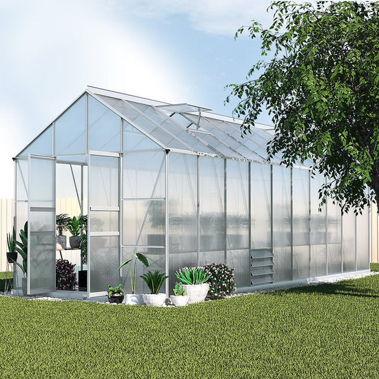 NNEDSZ Greenfingers Greenhouse Aluminium Large Green House Garden Shed 6X2.4M-4
