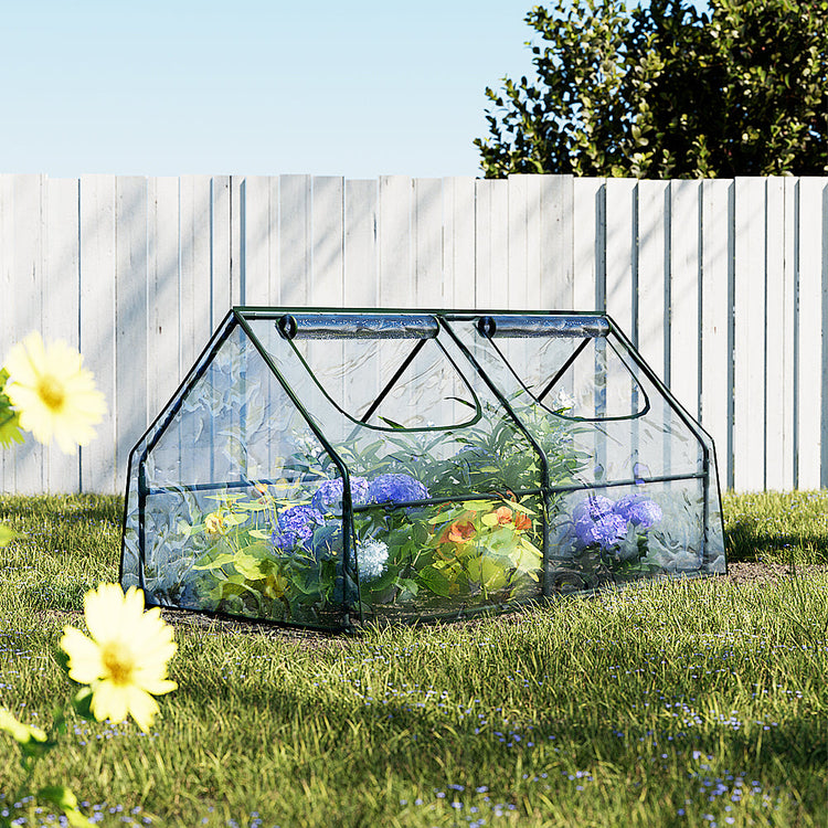 NNEDSZ Greenfingers Greenhouse Flower Garden Shed Frame Tunnel Green House 180x90x90cm-4