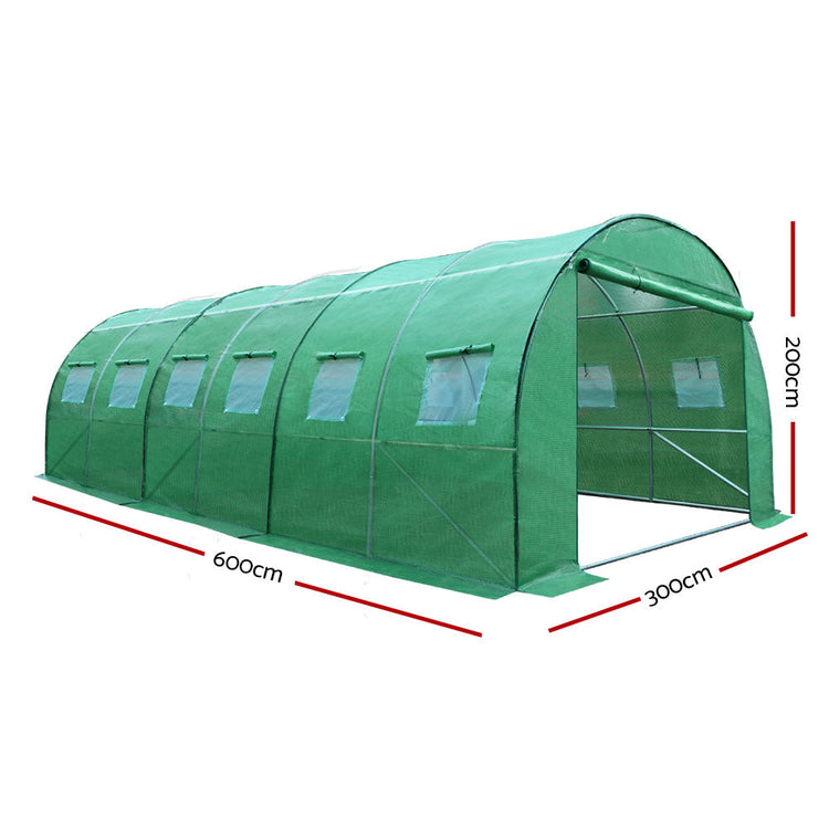 NNEDSZ Greenfingers Greenhouse 6MX3M Garden Shed Green House Storage Tunnel Plant Grow-1
