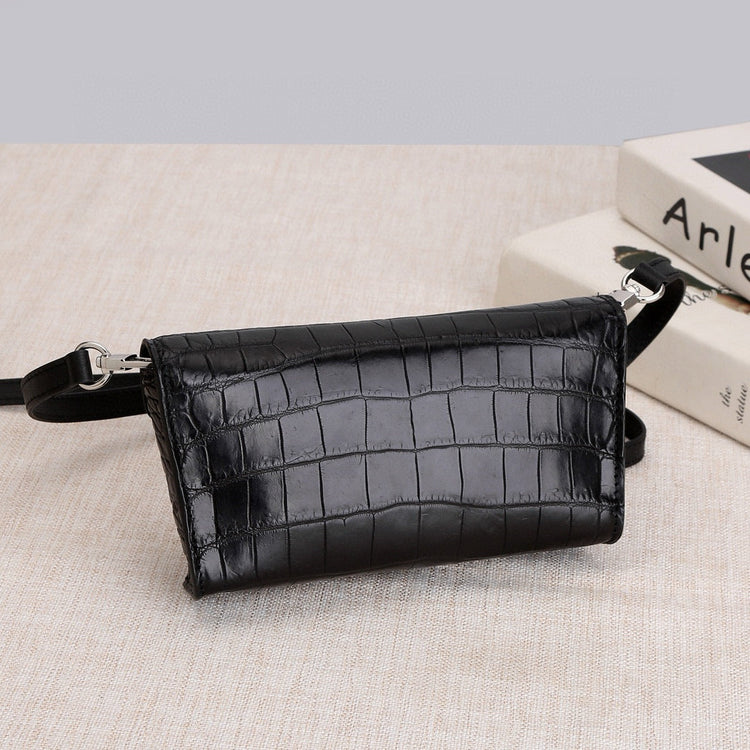 Genuine Crocodile Skin Leather Mini Cross Body Bag, Crocodile Leather Phone Bag-3