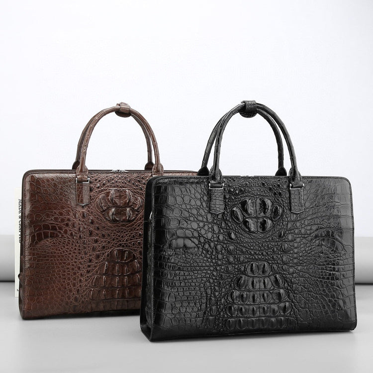Crocodile Briefcase, Genuine Crocodile Leather Business Briefcase-0