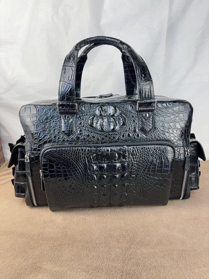 Crocodile Leather Shopper Business Handbag-1