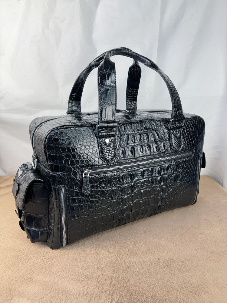 Crocodile Leather Shopper Business Handbag-2