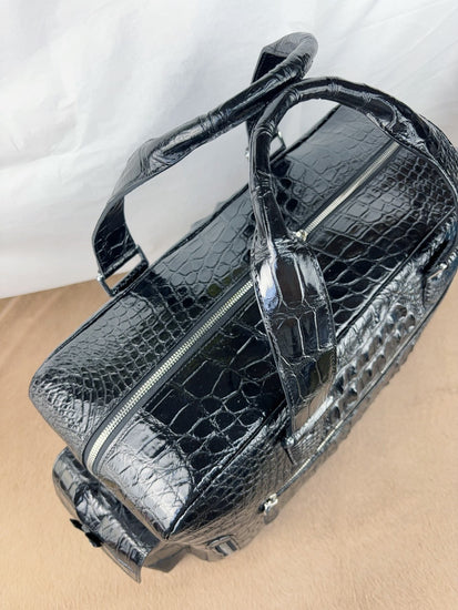 Crocodile Leather Shopper Business Handbag-3