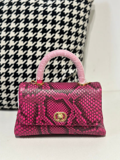Genuine Python Skin Leather Top Handle Cross Body Bags-7