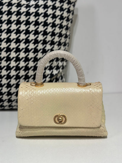 Genuine Python Skin Leather Top Handle Cross Body Bags-1