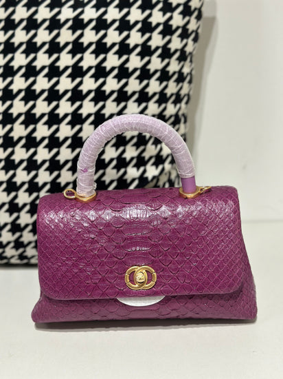 Genuine Python Skin Leather Top Handle Cross Body Bags-8