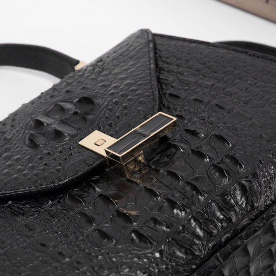 Genuine Crocodile Skin Bone Leather Top Handle Bags-4
