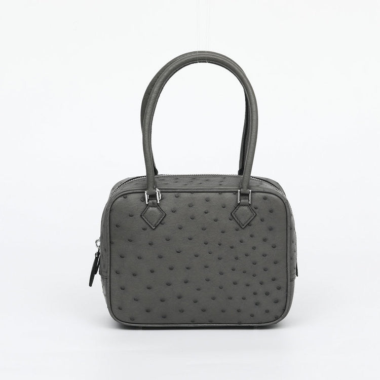 Womens Genuine Ostrich Skin Leathe Top Handle Bag-7
