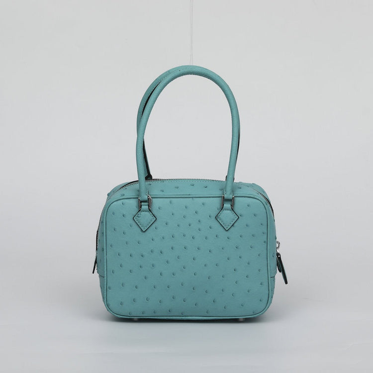 Womens Genuine Ostrich Skin Leathe Top Handle Bag-1