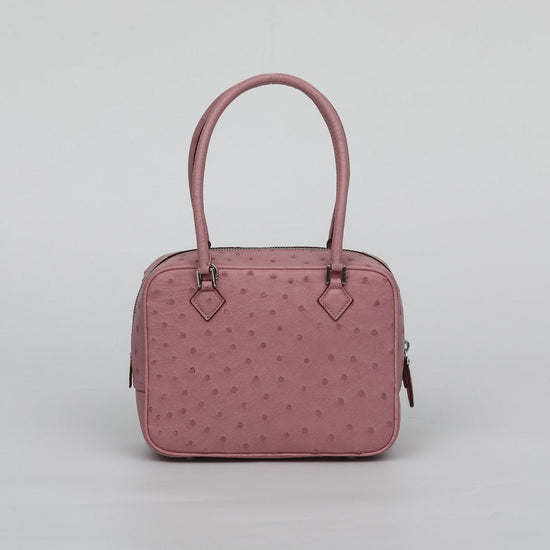 Womens Genuine Ostrich Skin Leathe Top Handle Bag-2