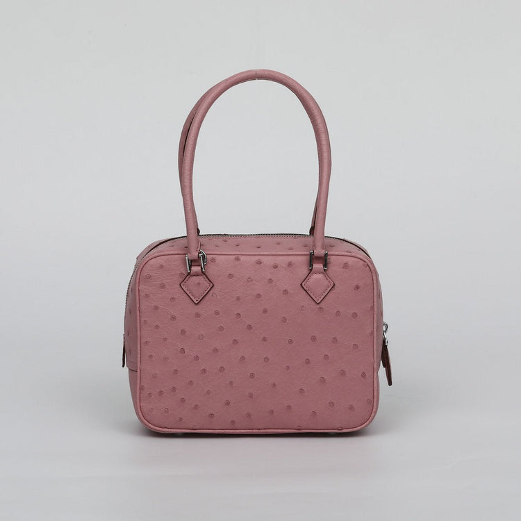 Womens Genuine Ostrich Skin Leathe Top Handle Bag-2