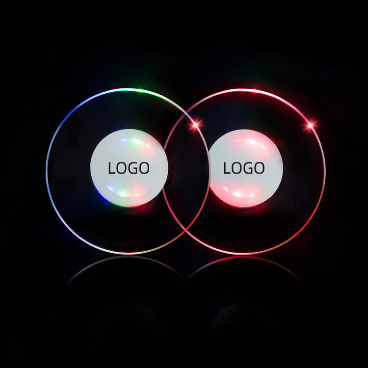 Barware Party Favor Stickers Transparent LED Coasters(50Pack)-2