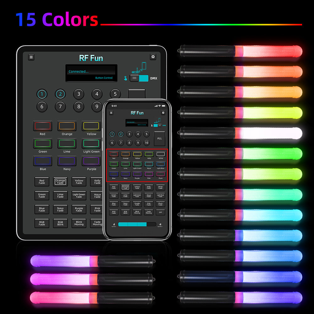 1 LED Light Sticks with APP Control (200 PCS + 1 APP Transmitter)-1