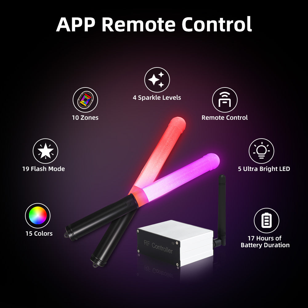 1 LED Light Sticks with APP Control (200 PCS + 1 APP Transmitter)-2