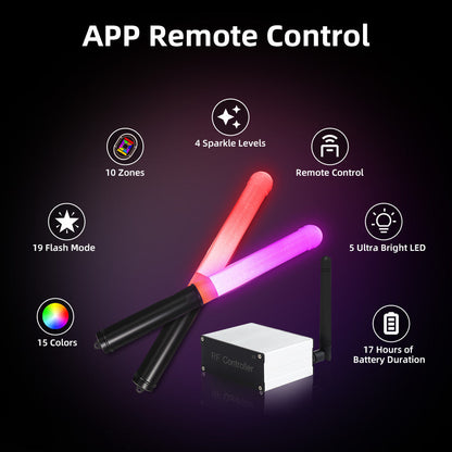 1 LED Light Sticks with APP Control (200 PCS + 1 APP Transmitter)-2