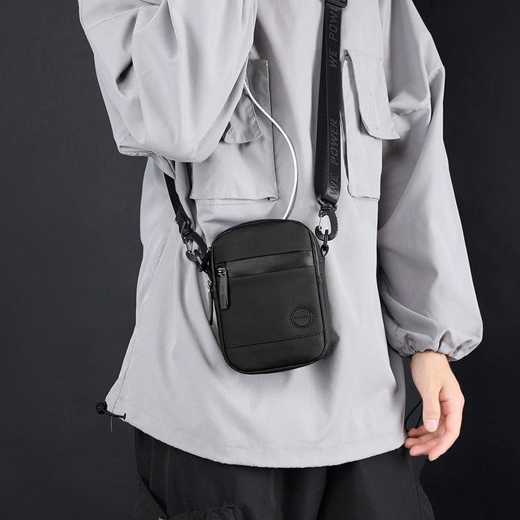 Men's Waterproof Nylon Crossbody Bag - Lightweight & Durable Everyday Travel Bag with Adjustable Strap-0