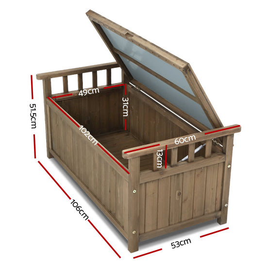 NNEDSZ Outdoor Storage Box Wooden Garden Bench Chest Toy Tool Sheds Furniture-1
