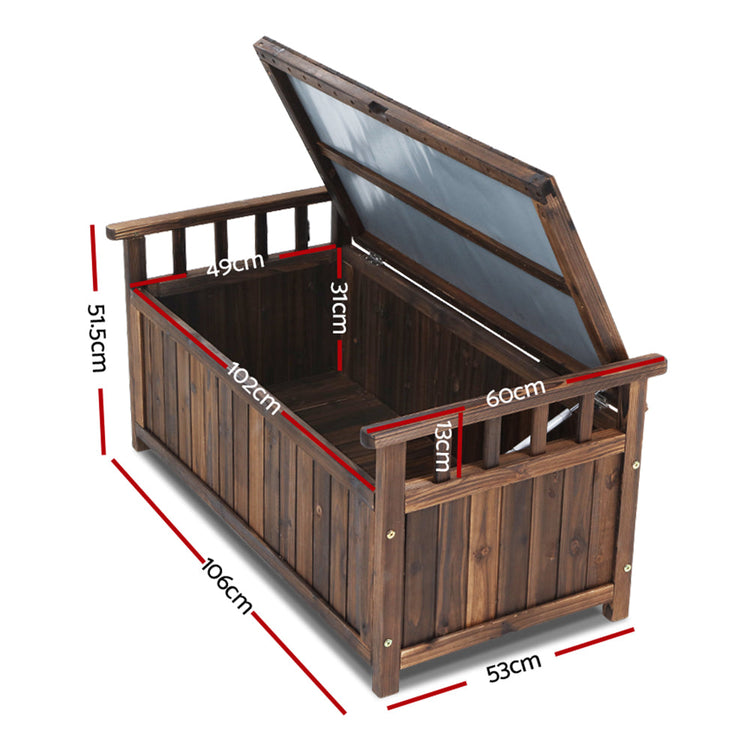 NNEDSZ Outdoor Storage Box Wooden Garden Bench Chest Toy Tool Sheds Furniture-1