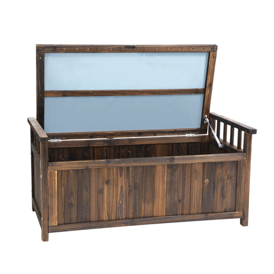 NNEDSZ Outdoor Storage Box Wooden Garden Bench Chest Toy Tool Sheds Furniture-2