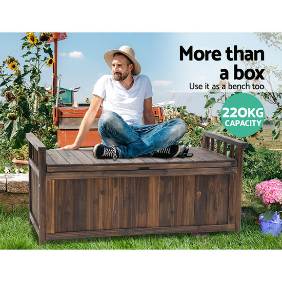 NNEDSZ Outdoor Storage Box Wooden Garden Bench Chest Toy Tool Sheds Furniture-4