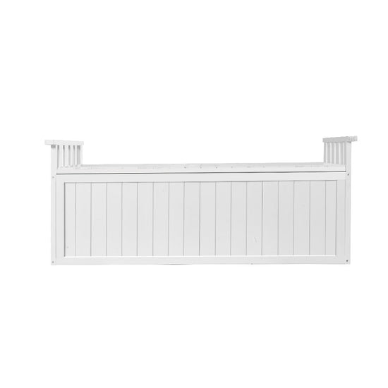 NNEDSZ Outdoor Storage Box Wooden Garden Bench 129cm Chest Tool Toy Sheds XL-2