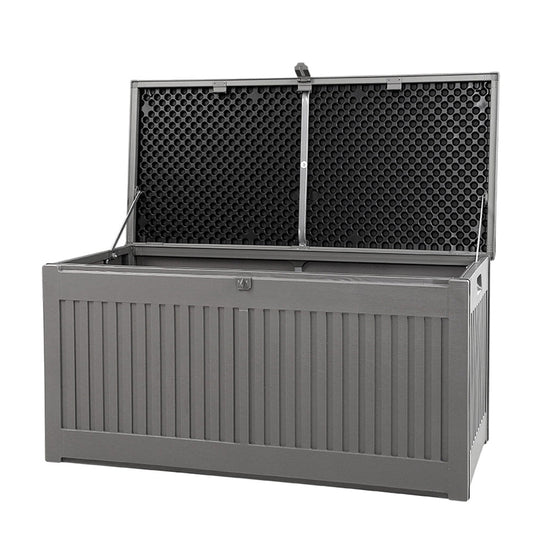 NNEDSZ Outdoor Storage Box Container Garden Toy Indoor Tool Chest Sheds 270L Dark Grey-0