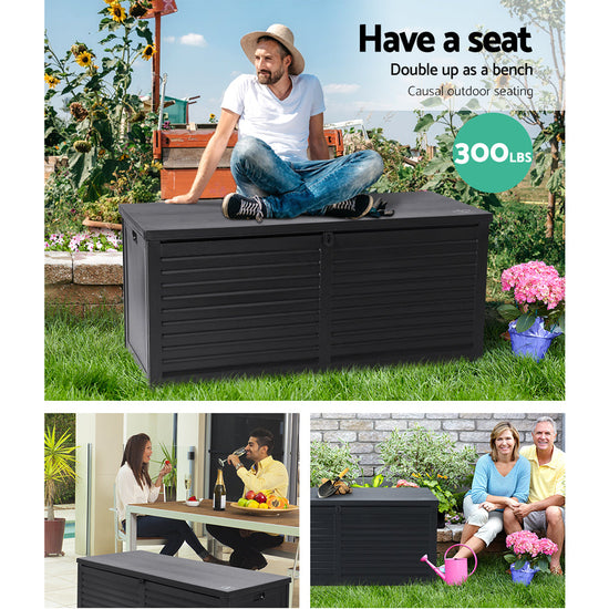 NNEDSZ Outdoor Storage Box Container Indoor Garden Toy Tool Sheds Chest 490L-4