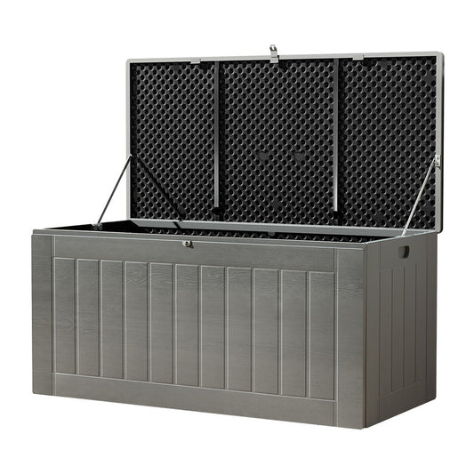 NNEDSZ Outdoor Storage Box 830L Container Lockable Garden Bench Tool Shed Black-0
