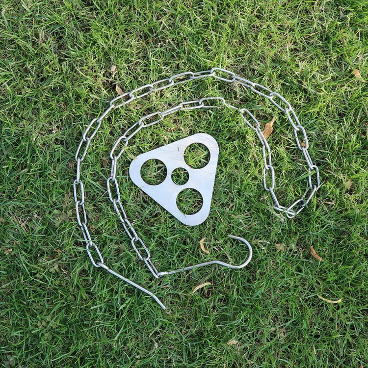 Outdoor Camping Triangular Hanging Pot Bracket Portable Tripod Ring Stainless Barbecue Rack Picnic Multifunctional Ring Hook-2