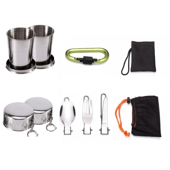 2-3 person Camping Cooking  Ware Sets Pots Pans Picnic-3