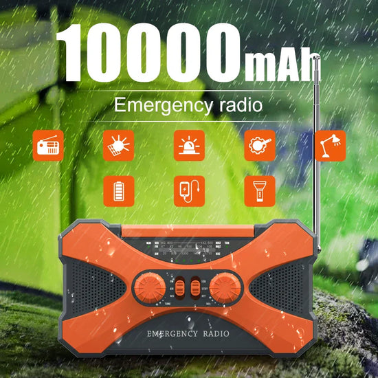 NNEOBA Emergency Hand Crank Solar Radio Orange-2
