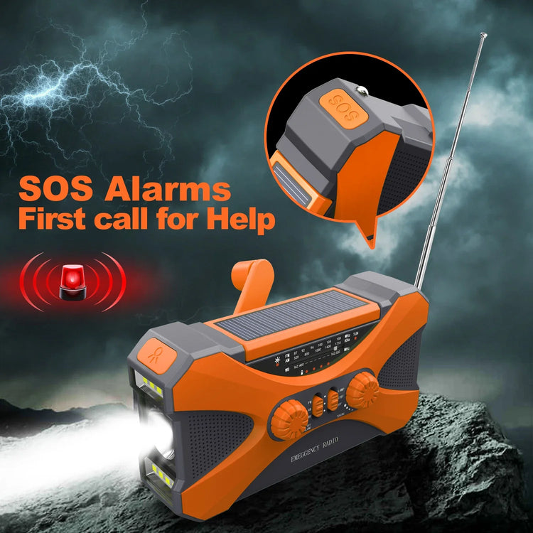 NNEOBA Emergency Hand Crank Solar Radio Orange-4