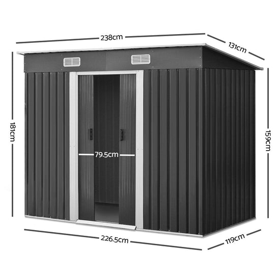 NNEDSZ Garden Shed Outdoor Storage Sheds Tool Workshop 2.38x1.31M-1