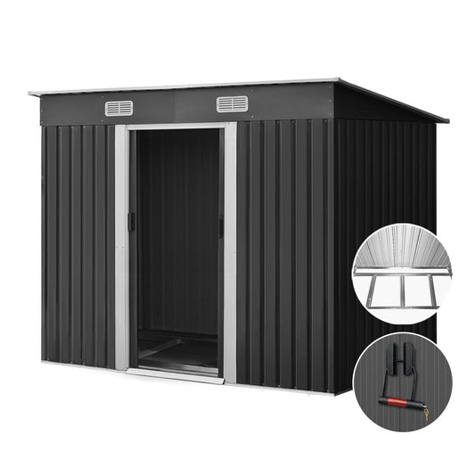 NNEDSZ Garden Shed Outdoor Storage Sheds Tool Workshop 2.38x1.31M with Base-0