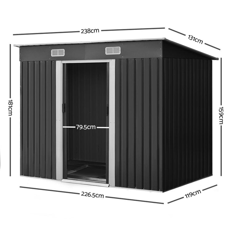 NNEDSZ Garden Shed Outdoor Storage Sheds Tool Workshop 2.38x1.31M with Base-1