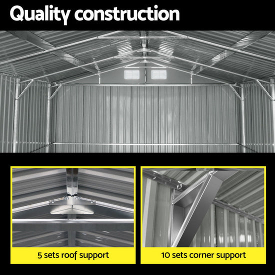 NNEDSZ Giantz Garden Shed Sheds Outdoor Storage 3x5.38M Tool Workshop House Shelter-4