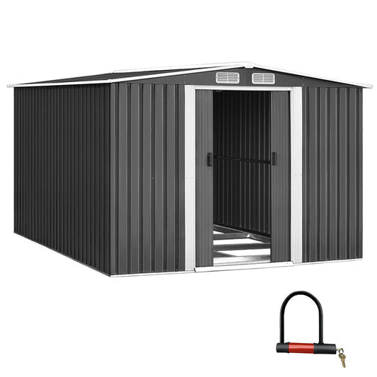 NNEDSZ Garden Shed Outdoor Storage Sheds Tool Workshop 2.58X3.14X2.02M with Base-0