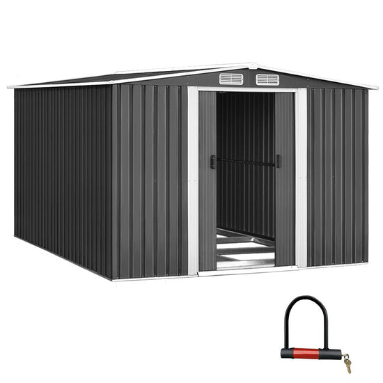 NNEDSZ Garden Shed Outdoor Storage Sheds Tool Workshop 2.58X3.14X2.02M with Base-0