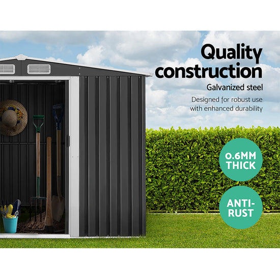 NNEDSZ Garden Shed Outdoor Storage Sheds Tool Workshop 2.58X3.14X2.02M with Base-4