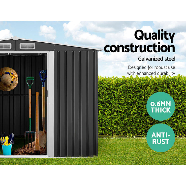 NNEDSZ Garden Shed Outdoor Storage Sheds Tool Workshop 2.6X3.89X2.02M with Base-4