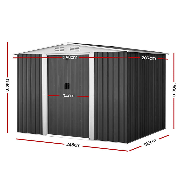 NNEDSZ Garden Shed Outdoor Storage Sheds Tool Workshop 2.58X2.07M with Base-1