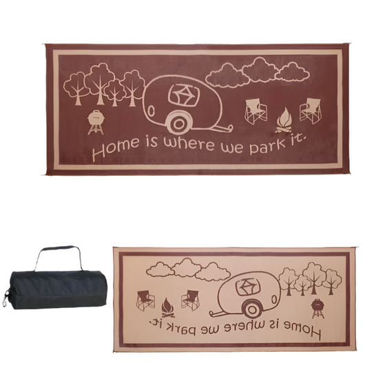 Outdoor Reversible Patio Mat Coffee-0