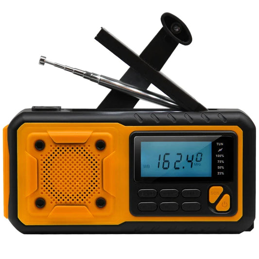 NNEOBA 5000mAh Solar Hand Crank Emergency Radio Yellow-0