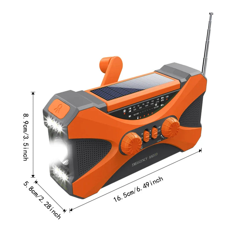 NNEOBA Emergency Hand Crank Solar Radio Orange-1