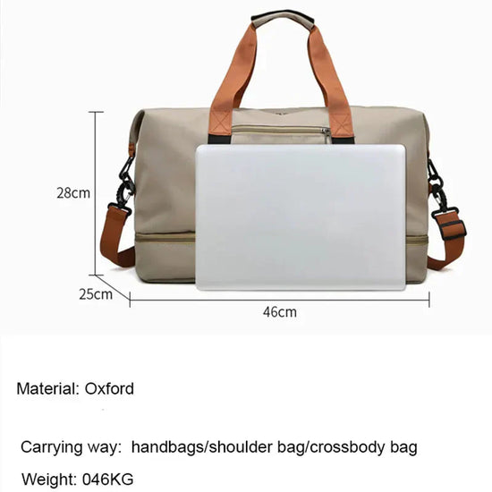 Nylon Travel Gym Duffel Bag Khaki-1
